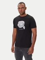 Koszulki męskie - KARL LAGERFELD T-Shirt 755066 554242 Czarny Regular Fit - miniaturka - grafika 1