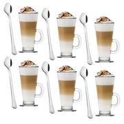Szklanki - Zestaw 6 szklanek Tadar Caffee Latte 250 ml i 6 łyżeczek koktajlowych - miniaturka - grafika 1