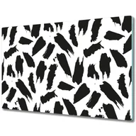 Deski do krojenia - Dekoracyjna Deska Kuchenna ze Szkła - Minimalistyczny wzór czarnobiały - 80x52 cm - miniaturka - grafika 1