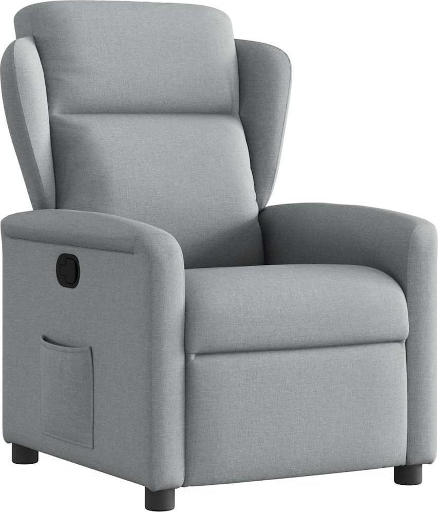 vidaXL Fotel rozkładany, jasnoszary, tapicerowany tkaniną