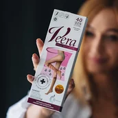 Bielizna lecznicza - Veera Silver CABIFI BIANCALANI SOCIET.PERI AZ Podkolanówki przeciwżylakowe 40DEN safari - miniaturka - grafika 1