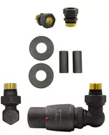 Zawory i kraniki - Zawór termostatyczny trójosiowy Master ciemny grafit strukturalny prawy Cu All in One - miniaturka - grafika 1