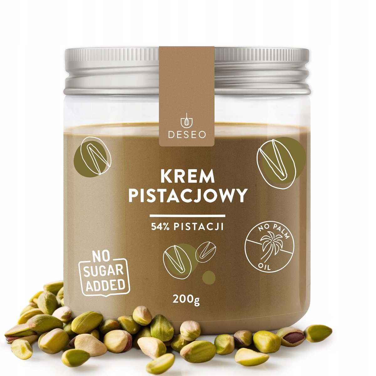 Krem pistacjowy BEZ CUKRU 200g DESEO Krem z pistacji Pasta pistacjowa