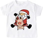 Koszulki dla dziewczynek - Koszulka z mikołajem dla dziecka funnysanta5 - miniaturka - grafika 1