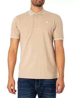 Koszulki męskie - G-STAR RAW Dunda Slim Stripe męska koszulka polo, beżowy (Westpoint khaki D17127-5864-c531), XL - grafika 1