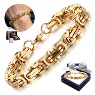 Bransolety męskie - BRANSOLETA Złota Męska Bransoletka GRUBA Splot Bizantyjski KRÓLEWSKI - miniaturka - grafika 1