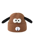 Czapki damskie - Chłopięca czapka zimowa Baranek z Aplikacją 3D brązowa Be Snazzy r.48/54 - miniaturka - grafika 1