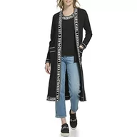 Swetry damskie - Karl Lagerfeld Paris Damski sweter z długim rękawem i logo miękki odzież sportowa, Czarny, XS - miniaturka - grafika 1