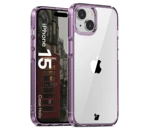 Bizon Etui Case Halo do iPhone 15, przezroczysto-fioletowe - Etui i futerały do telefonów - miniaturka - grafika 1