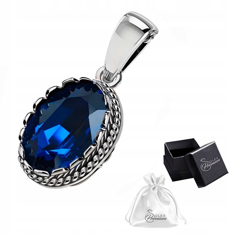 Zawieszka srebrna pr. 925 Elegancki Wisiorek Kryształ Montana Większy