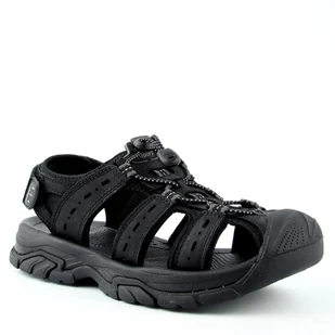 Grisport GR-25-01-9029M męskie sandały skórzane sportowe czarne - Sandały męskie - miniaturka - grafika 1