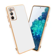 Etui i futerały do telefonów - Pokrowiec Do Samsung Galaxy S20 FE Etui w Glossy Biały - Złoto TPU Silikonowe Obudowa Case Cover Cadorabo - miniaturka - grafika 1