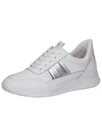 Trampki damskie - Caprice Skórzane sneakersy w kolorze srebrno-białym - miniaturka - grafika 1
