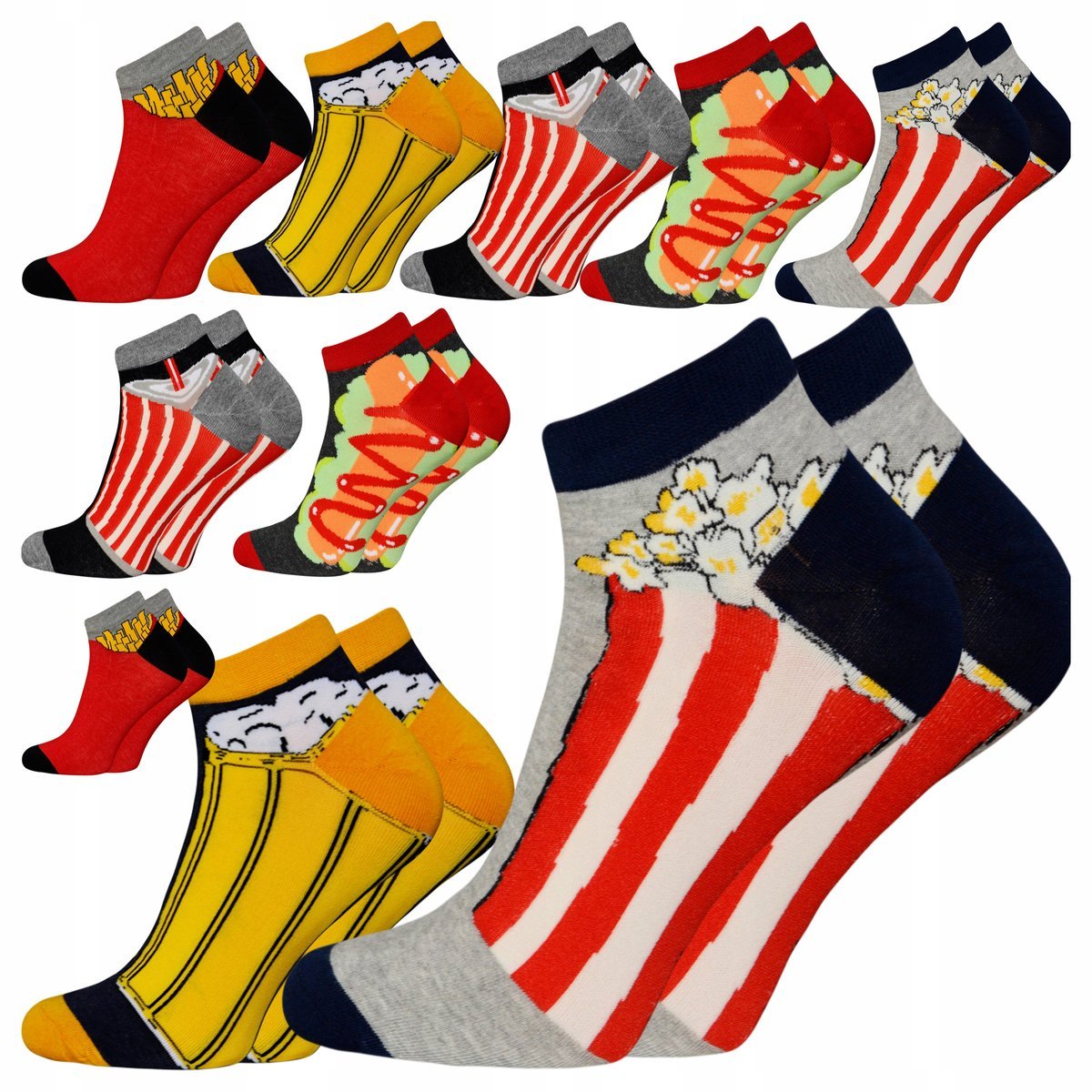 10-PAR Stopki Męskie Bawełniane Skarpety mix kolorów przewiewne Jakość