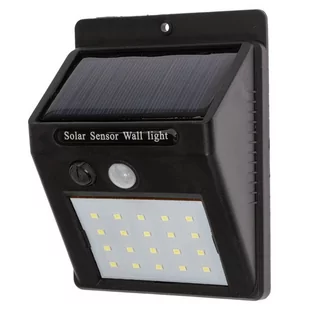 Lampa solarna - Kinkiet elewacyjny LED 3W z czujnikiem ruchu i zmierzchu – Biały zimny (6000K) - Lampy ogrodowe - miniaturka - grafika 1