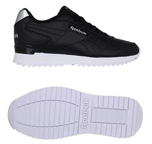 Reebok Damskie trampki Glide Ripple Clip, Core czarne srebrne metalizowane obuwie białe, 40.5 EU - Trampki damskie - miniaturka - grafika 1