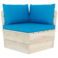Sofy ogrodowe - vidaXL Ogrodowa sofa narożna z palet z poduszkami, impregnowany świerk vidaXL - miniaturka - grafika 1