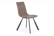 Krzesła - Krzesło do jadalni ekoskóra brązowe MELI - miniaturka - grafika 1