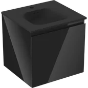 Szafki łazienkowe - Mexen Orio szafka łazienkowa 50 cm z umywalką Vela, 1 szuflada, czarna połysk/czarna mat - 91A10-05047-1-BF70-W23M71 - miniaturka - grafika 1