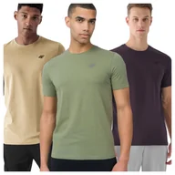 Koszulki męskie - T-shirt męski (ZESTAW KOSZULEK 3 SZT.) 4F 4FWSS25TTSHM3956-92S Wielkokolorowy Roz. 4XL - miniaturka - grafika 1
