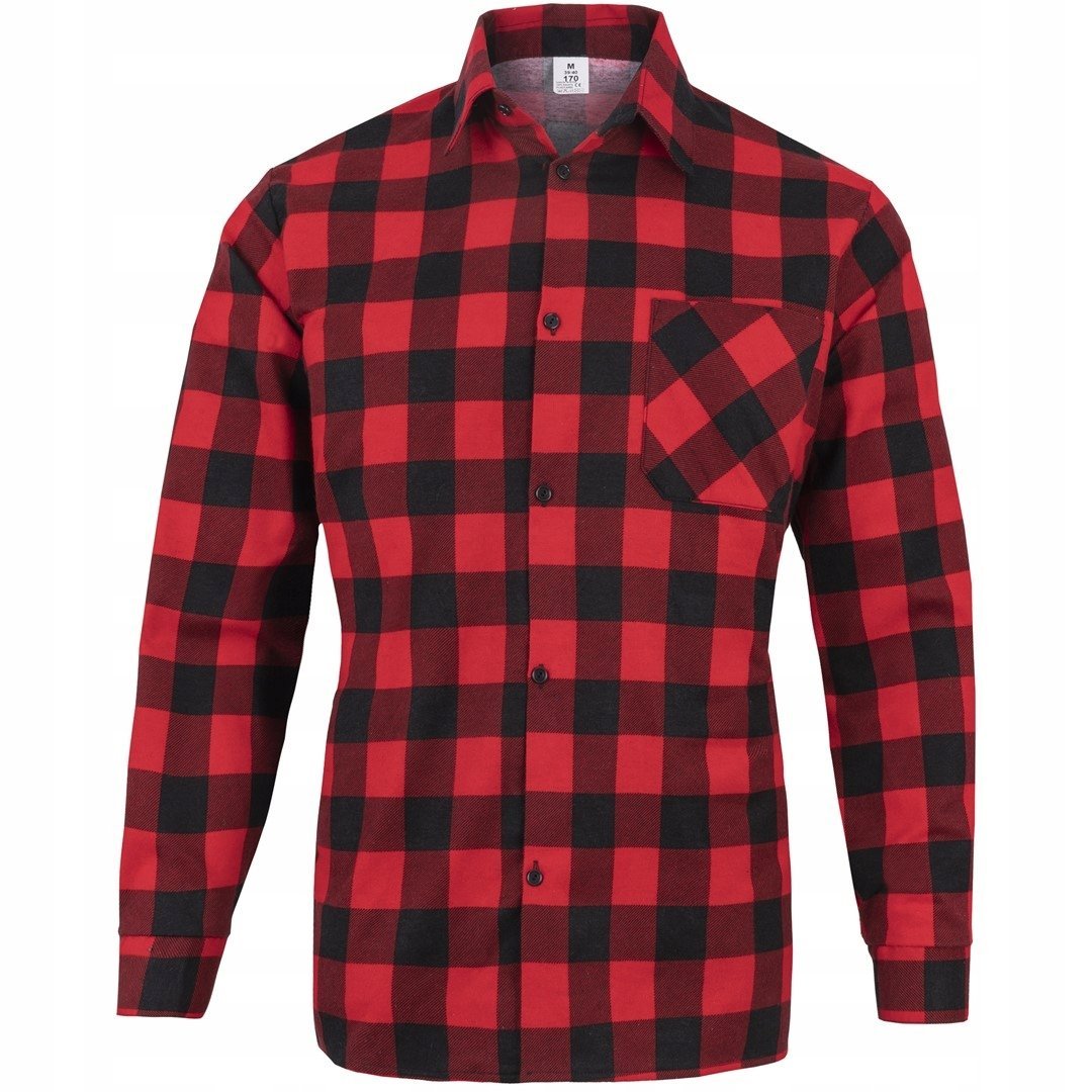 Koszula Flanelowa Męska 100% Bawełna Rozmiar 3XL
