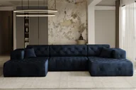 Narożniki - Sofa w kształcie U LUX narożnik tkanina Whisper niebieski - miniaturka - grafika 1