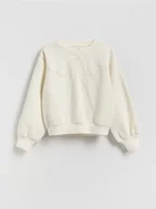 Bluzy dla dziewczynek - Reserved - Bluza z kokardą - złamana biel - miniaturka - grafika 1