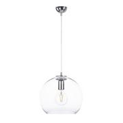 Lampy sufitowe - Keter Lighting Noe lampa wisząca 1x60W srebrny/szkło przezroczyste 898 - miniaturka - grafika 1