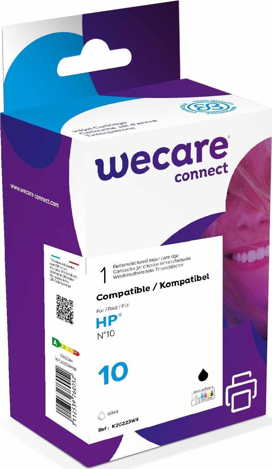 Tusz Armor WECARE Wkład ARMOR do HP Color Printer 2000c/cn, 2500c/cm, Officejet 9110C4844A, czarny/black, 69ml, 2200str