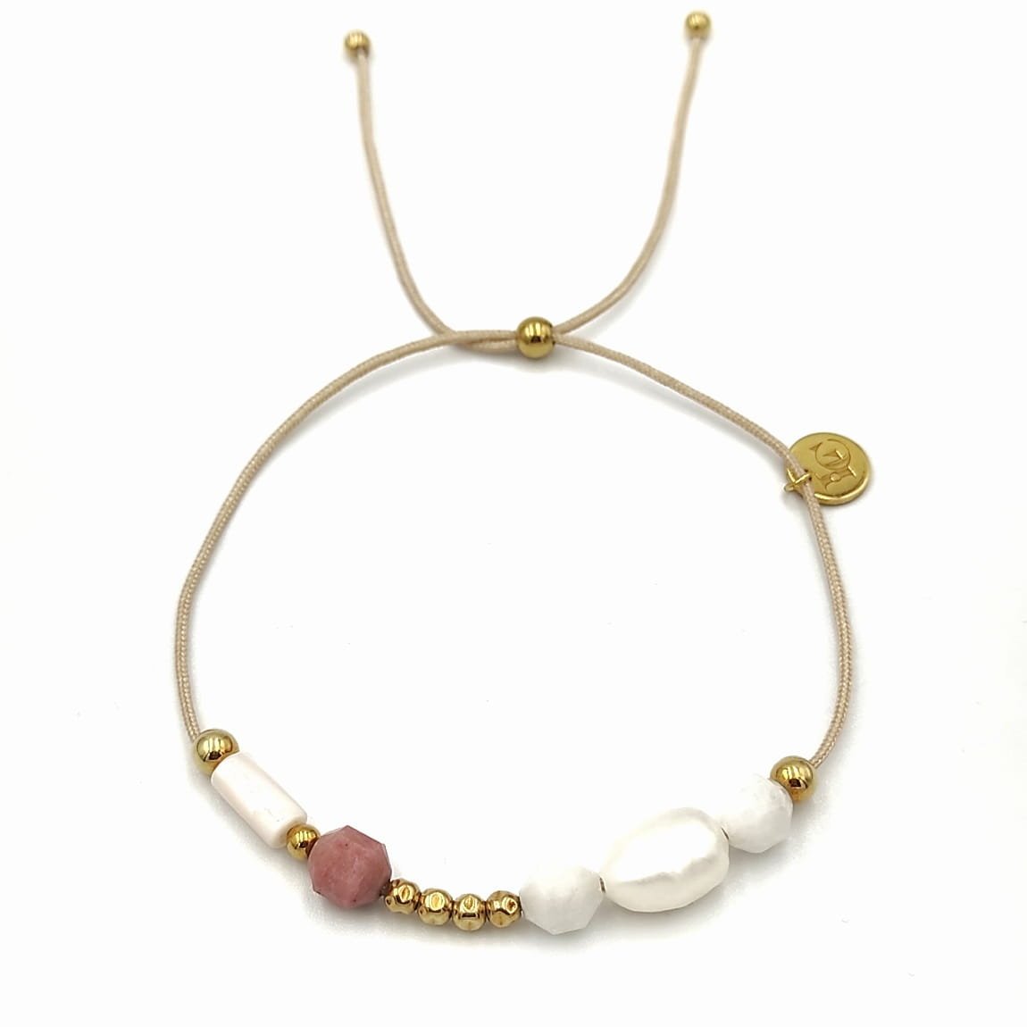 Bransoletka Mamma z Perłą, Rodonitem i Kamieniem Księżycowym/Lumi Cosi