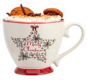 Filiżanki - Kubek porcelanowy świąteczny filiżanka na stopce Merry Christmas 430ml - miniaturka - grafika 1