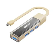 Huby USB - Unitek H1319ACL01 USB C/USB A 5Gbps 4x USB A Kremowy - miniaturka - grafika 1