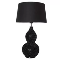 Oprawy, klosze i abażury - Stołowa Lampa Stojąca Lofty Abażurowa Do Sypialni Czarna - miniaturka - grafika 1