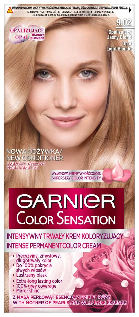 Garnier Color Sensation Krem koloryzujący Opalizujący Jasny Blond nr 9.02