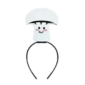 Dodatki do strojów karnawałowych - OPASKA GRZYBEK PIECZARKA FILCOWA BIAŁA - miniaturka - grafika 1