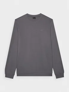 Męska bluza dresowa nierozpinana bez kaptura 4F 4FWMM00TSWSM1465 - szara - Bluzy sportowe męskie - miniaturka - grafika 1