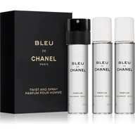 Wody i perfumy męskie - Chanel Bleu Parfum 3x20ml Twist And Spray WKŁADY + atomizer - miniaturka - grafika 1