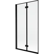 Parawany nawannowe - Mexen Mist parawan nawannowy 2-skrzydłowy lewy 100 x 150 cm, czarna ramka, czarny - 8A9-100-002-70-70-L - miniaturka - grafika 1