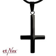 Wisiorki - wisior ODWRÓCONY KRZYŻ BLACK z rzemykiem - miniaturka - grafika 1