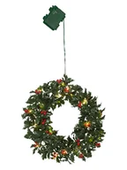 Ozdoby bożonarodzeniowe - STAR Trading Wieniec LED "Holly" w kolorze zielonym - Ø 30 cm - miniaturka - grafika 1