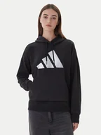 Bluzy damskie - adidas Bluza Holiday Metallic Graphic JV8526 Czarny Regular Fit - miniaturka - grafika 1