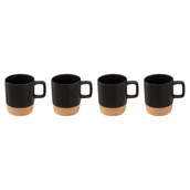 Kubki - Kubki ceramiczne z bambusową podstawką, 4 sztuki x 120 ml - miniaturka - grafika 1