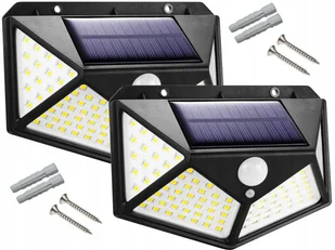 2x LAMPA SOLARNA OGRODOWA ELEWACYJNA z CZUJNIKIEM ZMIERZCH i RUCHU 100 LED - Lampy ogrodowe - miniaturka - grafika 1