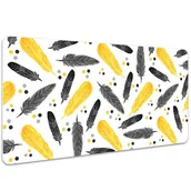 Podkładki na biurko - Podkładka na biurko Czarne Złote Pióra 100x50 cm, Dywanomat - miniaturka - grafika 1
