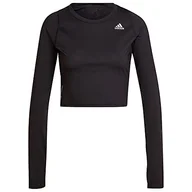 Bluzy damskie - adidas Bluza damska Women's RN Fast FLWR LS, czarna, XL - miniaturka - grafika 1