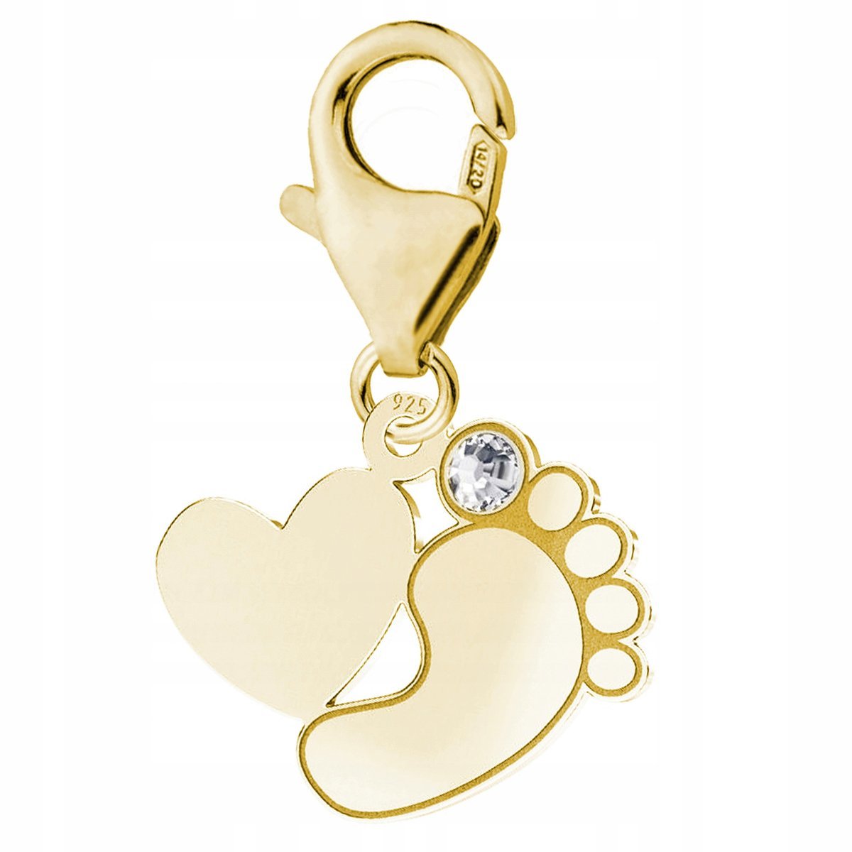 Złota Zawieszka Blaszka ze Stópkami Dziecka Stopy Stópka Stopa SREBRO 925