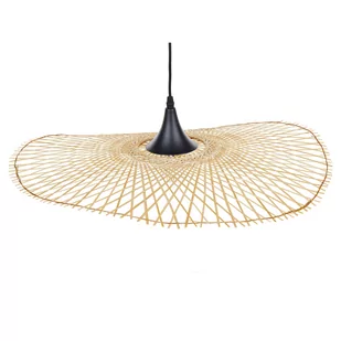 Beliani Lampa wisząca Lampa wisząca bambusowa 60 cm jasne drewno FLOYD 242826 - Lampy sufitowe - miniaturka - grafika 1