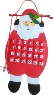 kalendarz adwentowy 3D Santa Felt, odliczanie do Świąt Bożego Narodzenia, dekoracje wnętrz, Ojciec Gwiazdka - Pozostałe akcesoria świąteczne - miniaturka - grafika 1