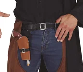 Stroje karnawałowe - REWOLWER Z BRĄZOWĄ KABURĄ 25 CM - miniaturka - grafika 1