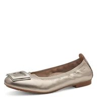 Moda i Uroda OUTLET - Tamaris Baleriny damskie 8-82103-42, LT Gold, 39 EU szerokie, Lt Gold, 39 EU Weit - miniaturka - grafika 1